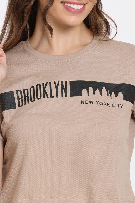 Rosaline Crop Length Loungewear Top - Light Taupe — image 5